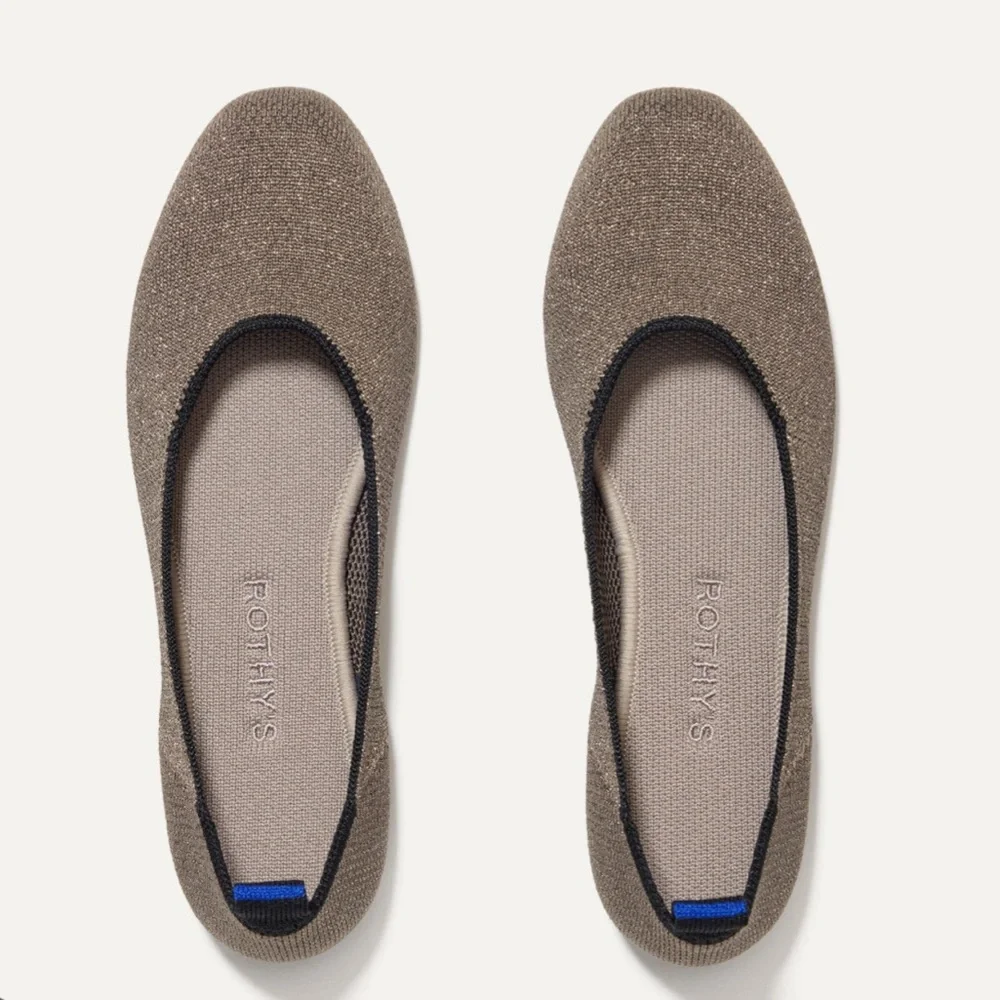 Rothy's Square Wrap Flats in Metallic Gray - Picture 4 of 5